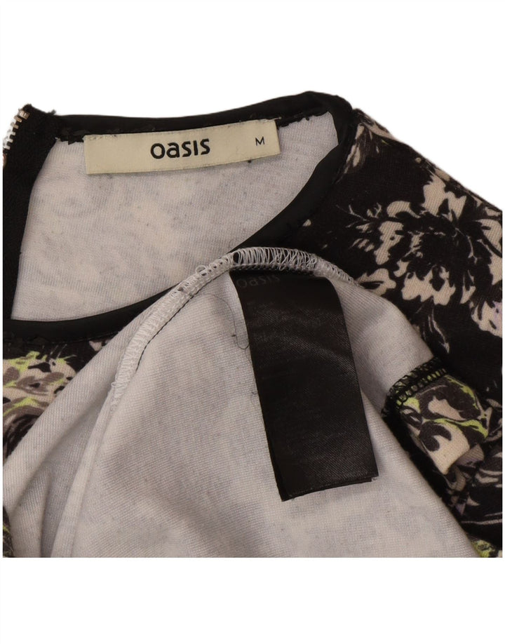 Oasis Robe basique pour femme UK 44 Medium Noir Floral Polyester
