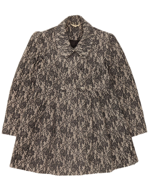 Marks & Spencer Veste Blazer Femme UK 14 Gris Moyen Floral
