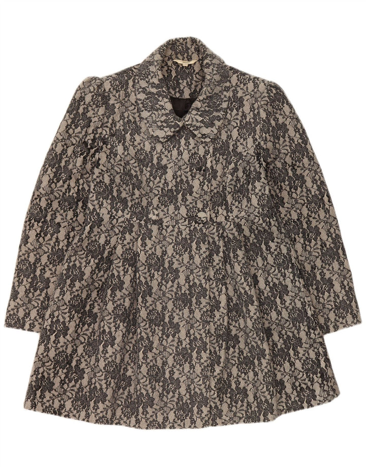 Marks & Spencer Veste Blazer Femme UK 14 Gris Moyen Floral