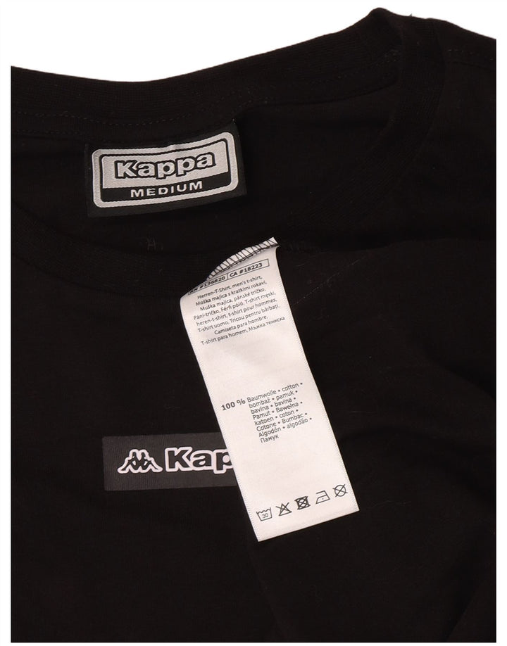Kappa T-Shirt Graphique Homme Noir Moyen Coton Colorblock