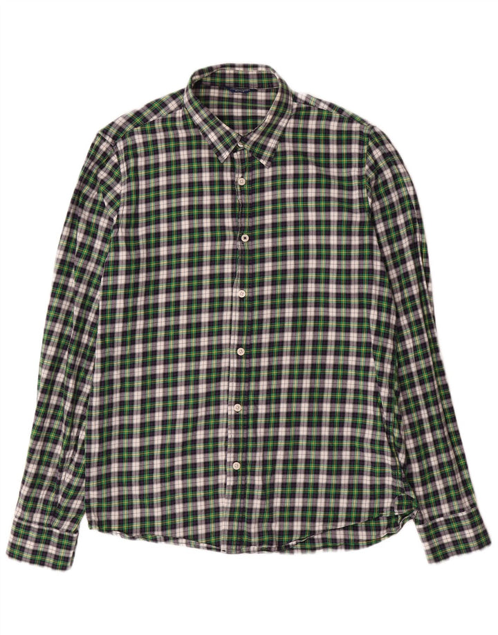 Rifle Chemise en flanelle pour homme en coton à carreaux vert moyen