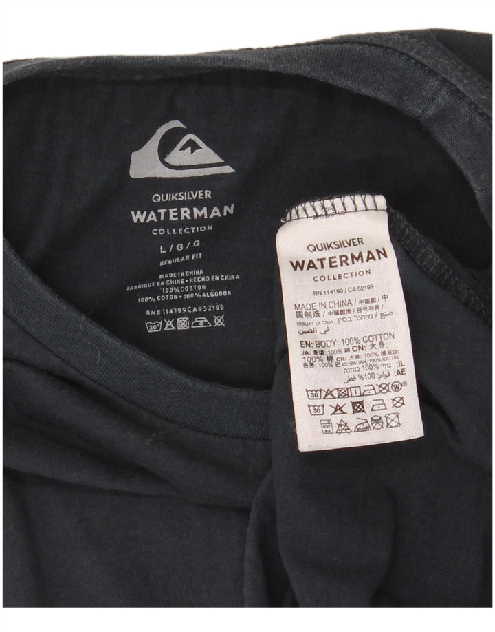 Quiksilver Mens Regular Fit Graphic T-Shirt Top Large Bleu Marine Coton