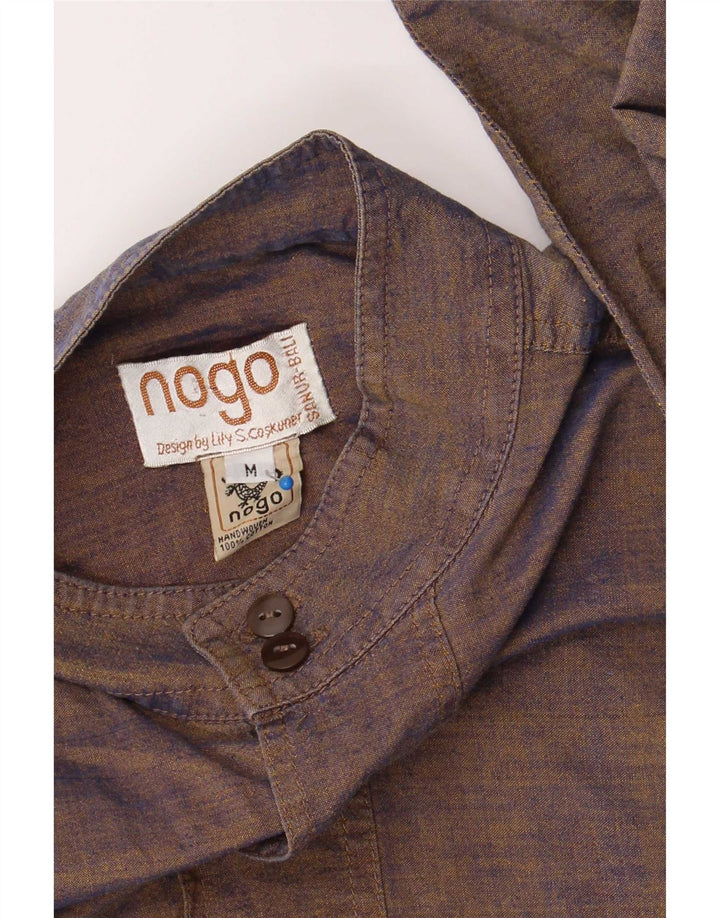 Chemise homme vintage coton marron moyen