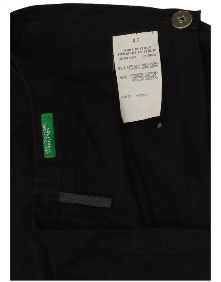 Benetton Jupe Portefeuille IT 42 Medium W27 Lin Noir Femme