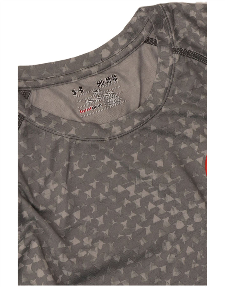 UNDER ARMOUR Tee-Shirt Heat Gear Homme Gris Moyen Géométrique