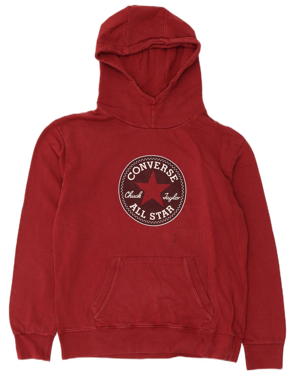 Converse Pull à capuche graphique pour homme en coton bordeaux Taille S
