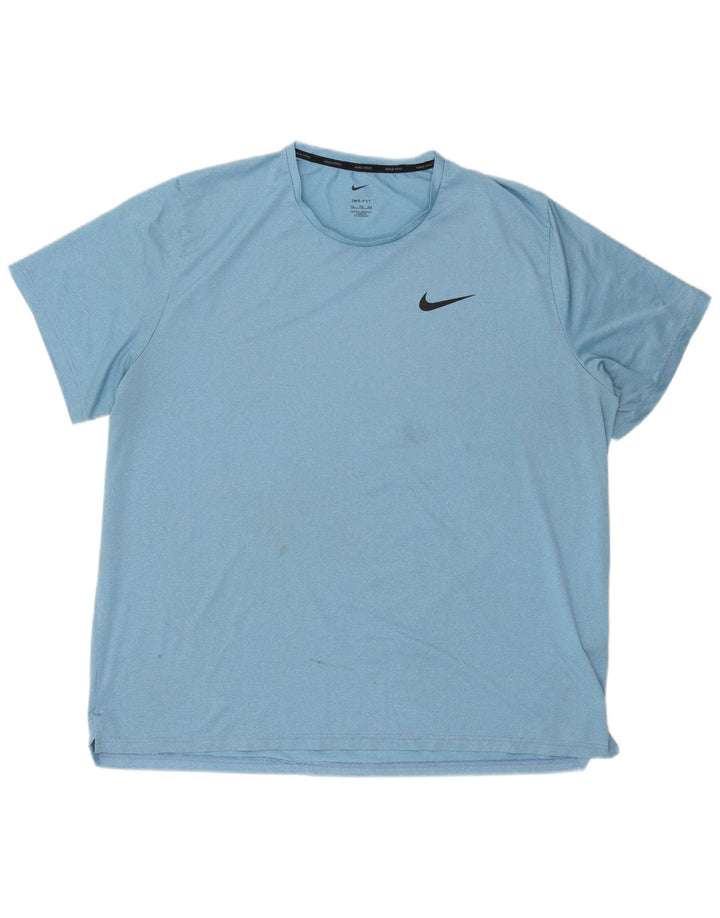 Nike Hommes Dri Fit T-Shirt Haut 2XL Bleu Polyester