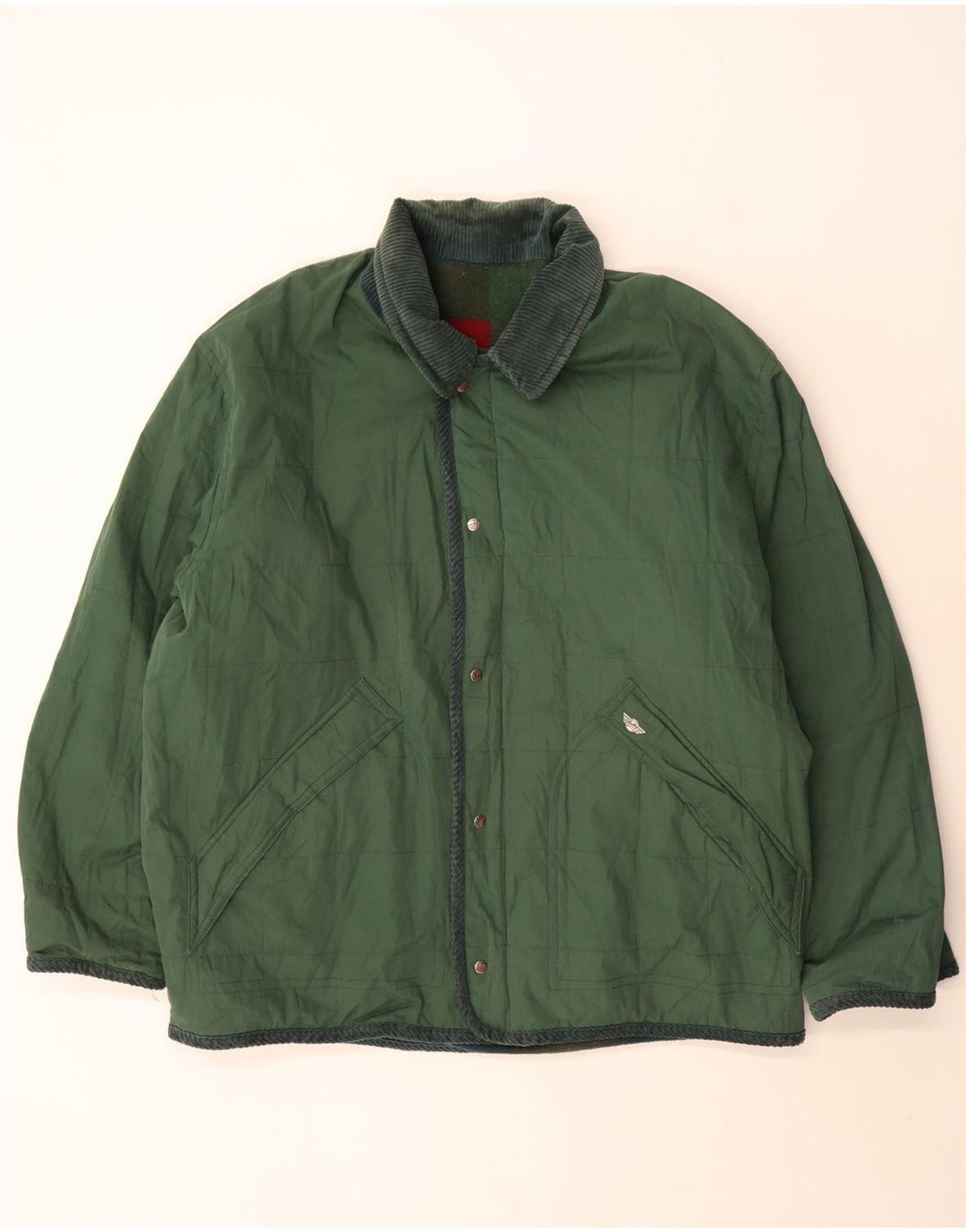 veste réversible vintage pour hommes UK 44 2XL Green Check