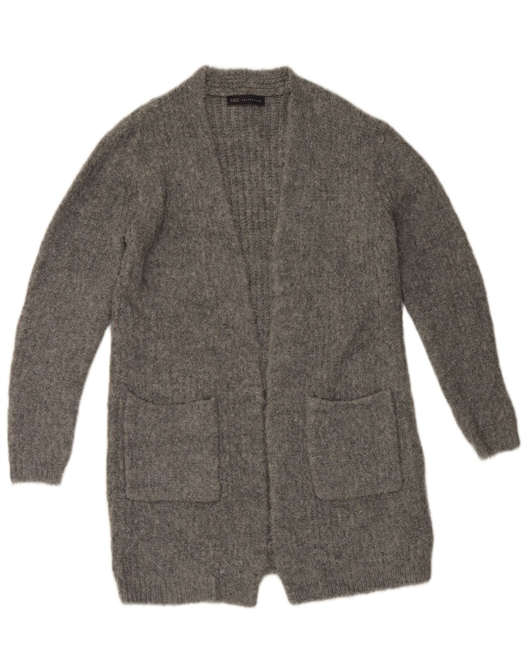 Marks & Spencer Pull cardigan ouvert long pour femme UK 10 Small Gris