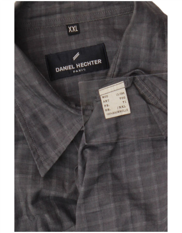 DANIEL HECHTER Chemise Homme 2XL Gris Carreaux Coton