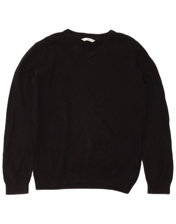 Marks & Spencer Pull col V garçon 15-16 ans Noir Coton