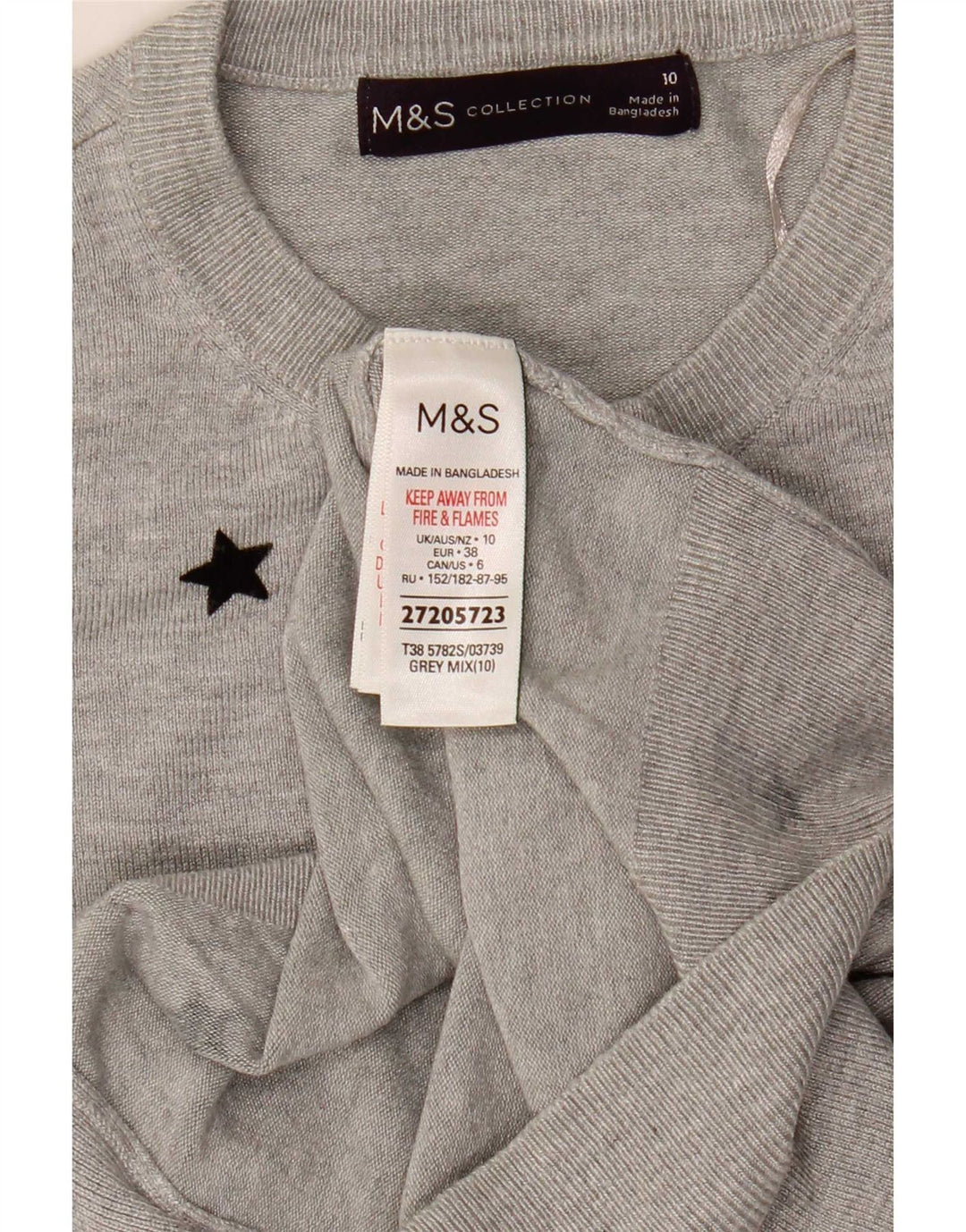 Marks & Spencer Pull cardigan court pour femme UK 10 Small Gris