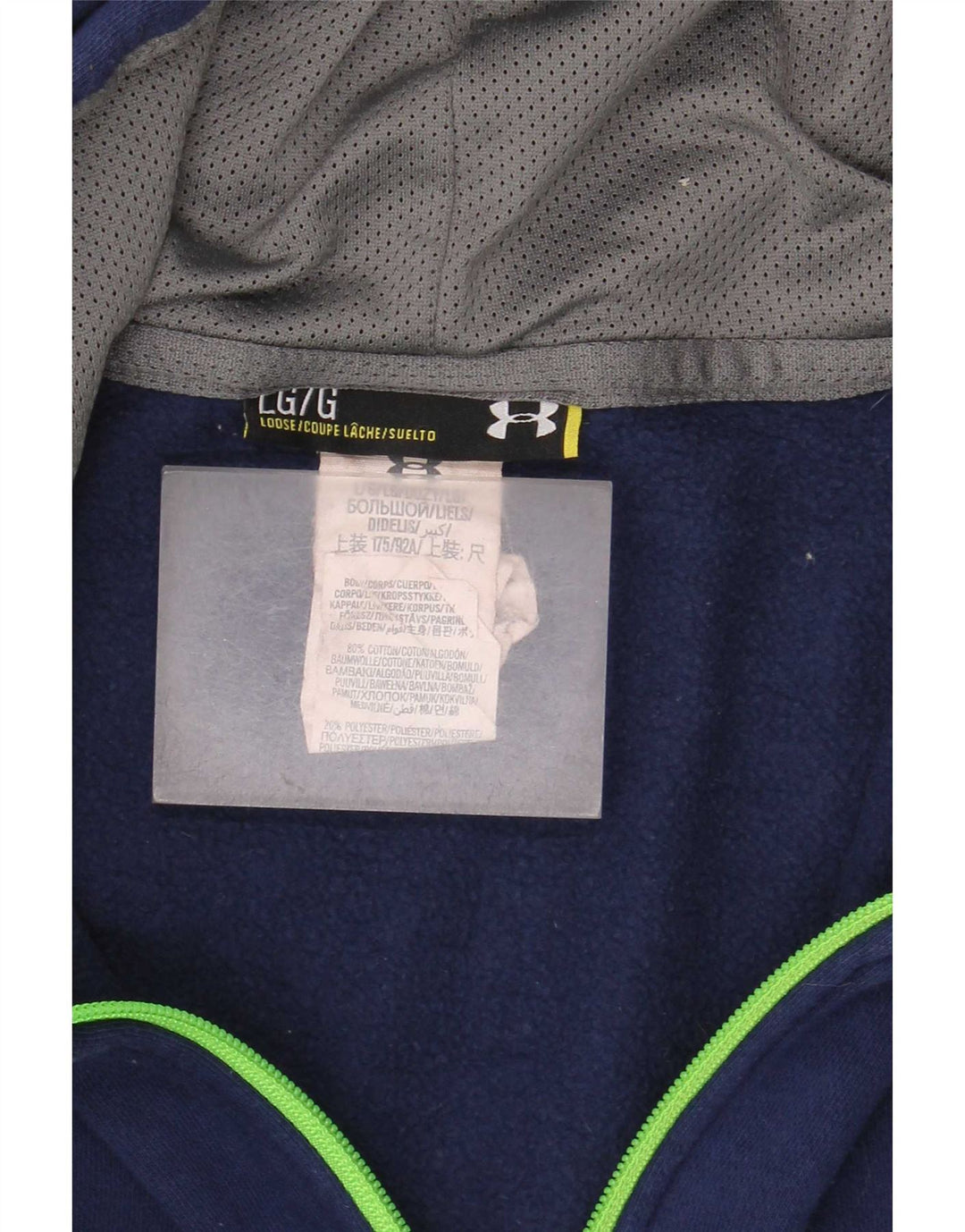 Under Armour Pull à capuche zippé pour homme en coton bleu moyen