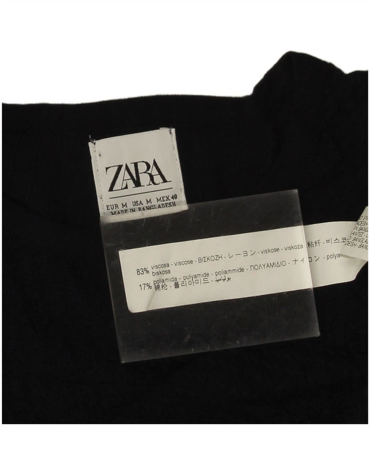 Zara Pull Col Rond Homme Bleu Marine Moyen Viscose