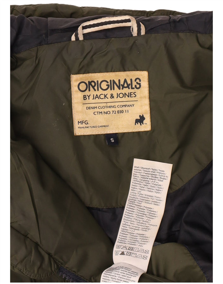 Jack & Jones Veste matelassée à capuche pour homme UK 36 Small Kaki Nylon