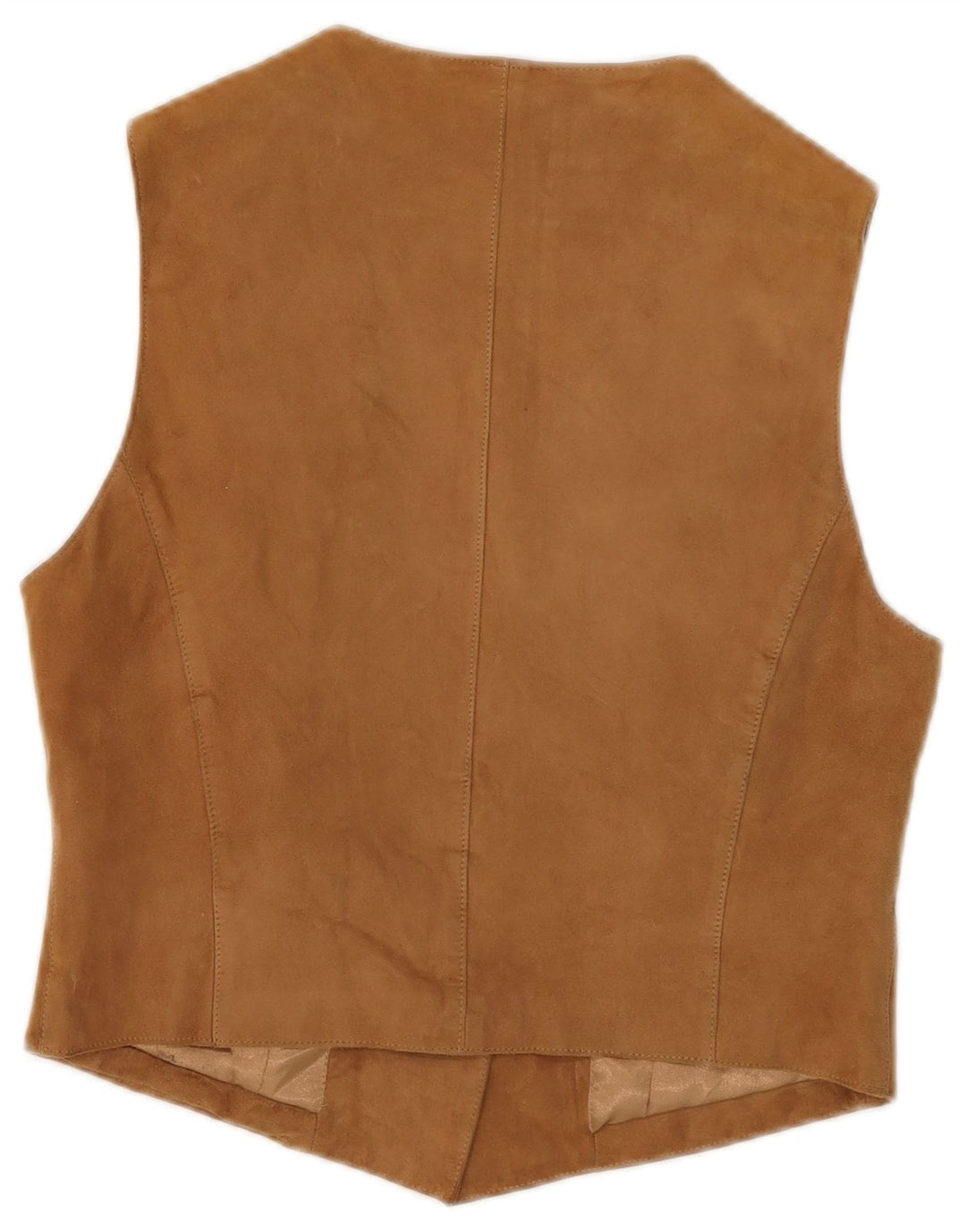 Stefanel Gilet en daim pour femme UK 12 Cuir beige moyen