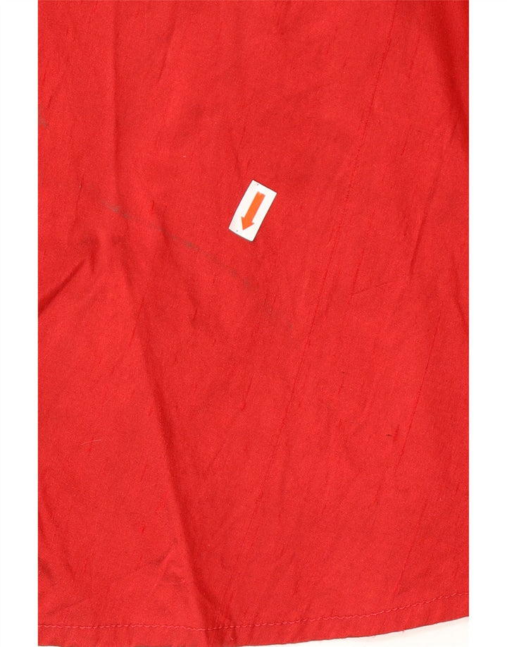 vintage Femme Taille Haute Midi Jupe Évasée IT 40 Petit W26 Rouge