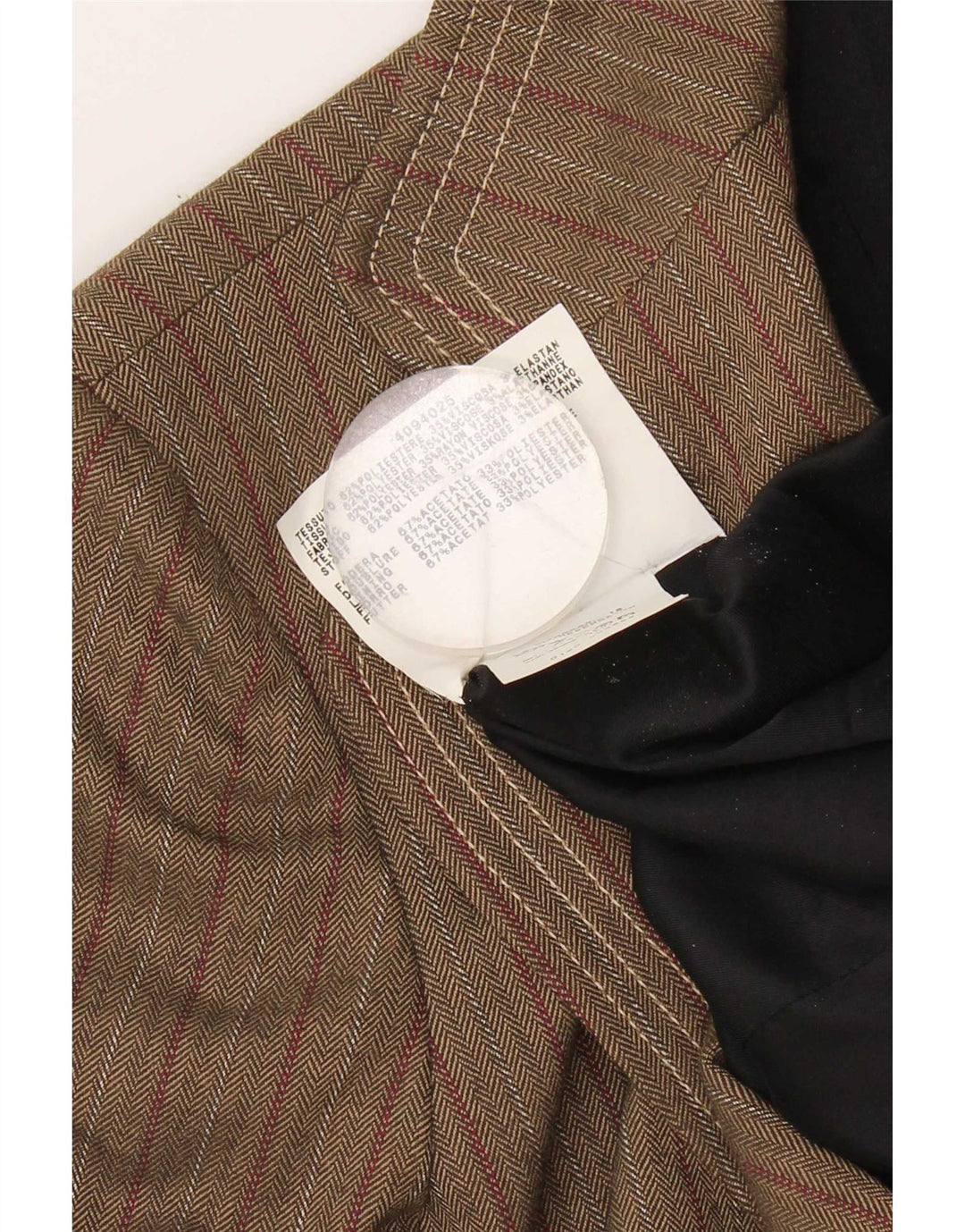 Max & Co. Veste Blazer 3 Boutons Femme UK 12 Acétate Rayé Marron Moyen