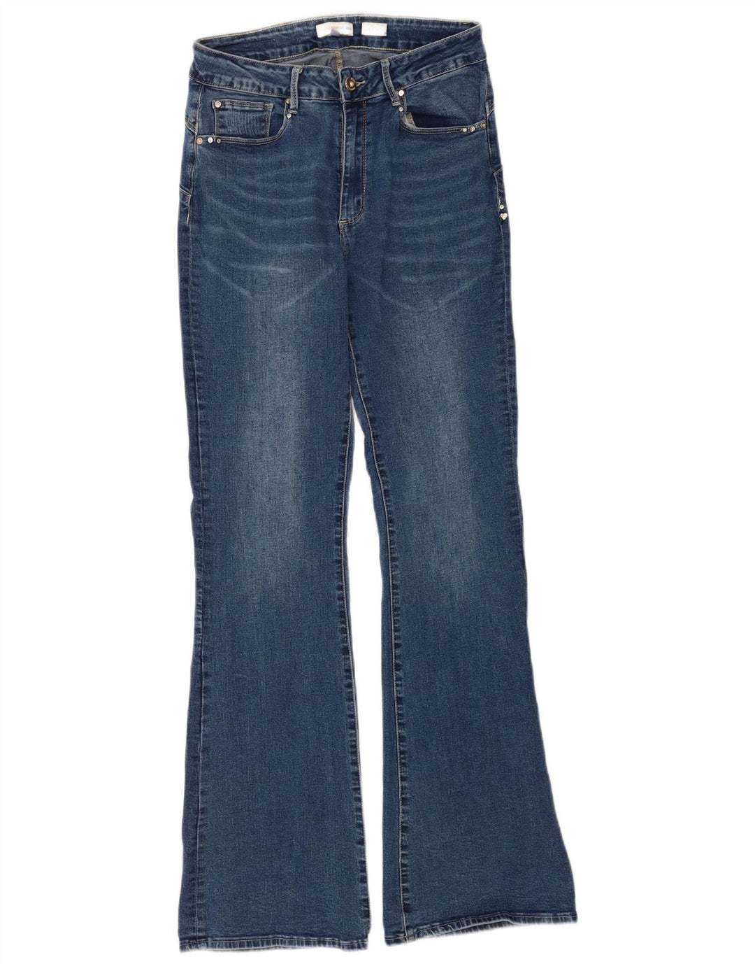 Sandro Ferrone Jean évasé pour femme IT 44 Medium W26 L32 Bleu Coton
