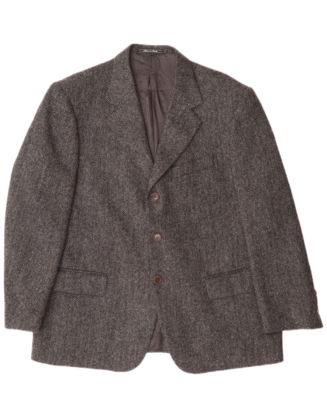 PRANDINA Veste Blazer 3 Boutons Homme IT 51 Grand Gris Chevrons