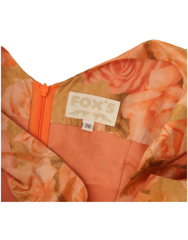 Fox's Robe fourreau sans manches pour femme EU 36 Petit motif floral orange