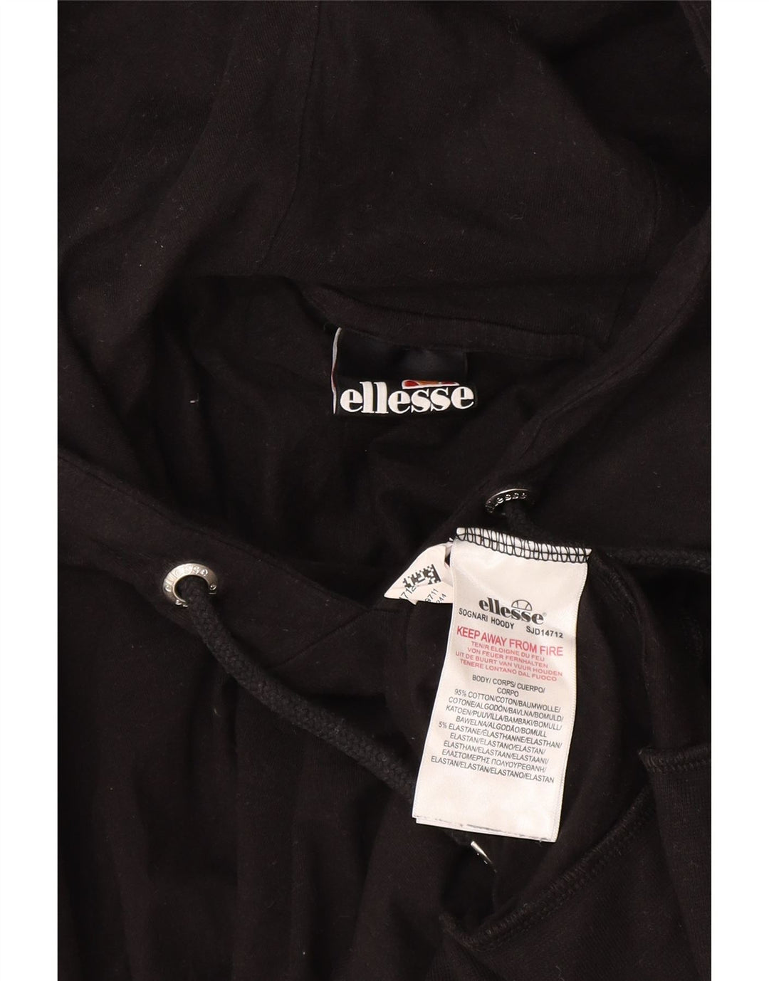 Ellesse Pull à capuche en coton noir moyen pour homme
