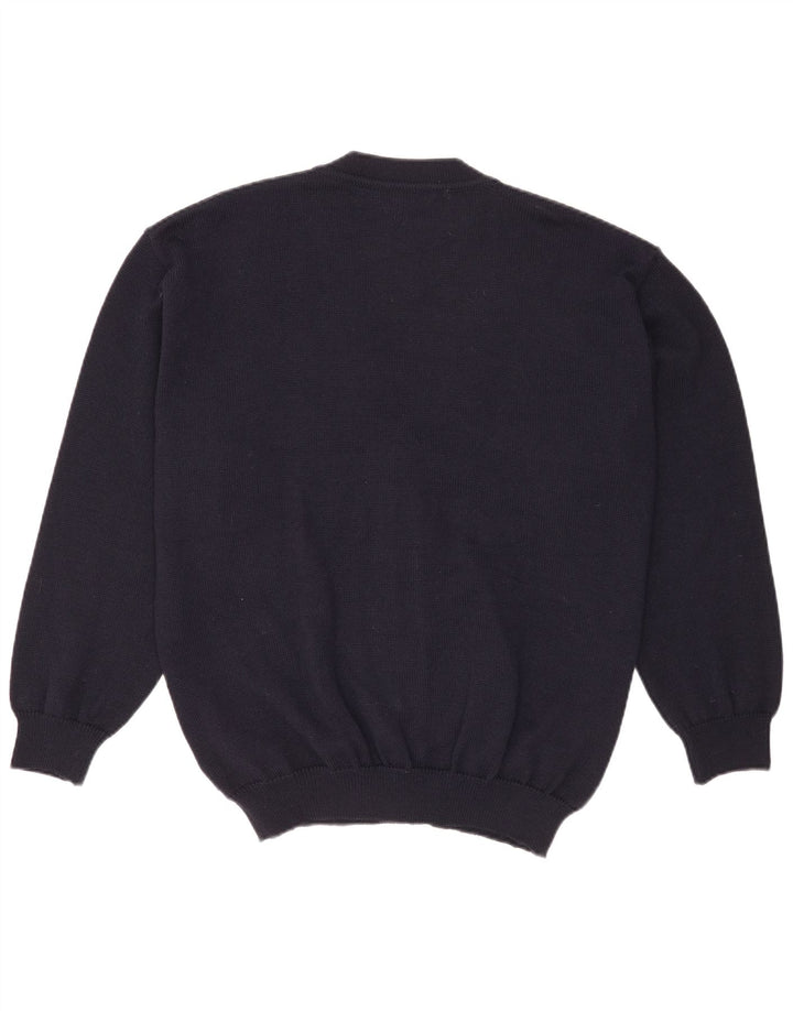 Monello Cardigan Homme Pull Large Bleu Marine Géométrique