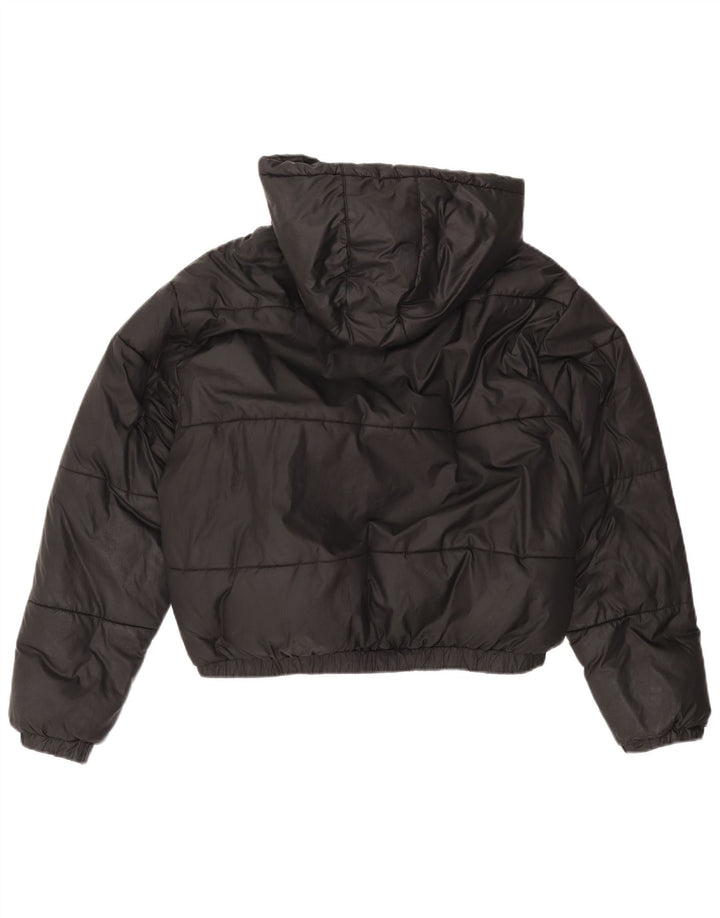 ELLESSE Veste matelassée à capuche surdimensionnée pour femme UK 12 Noir moyen Polyester