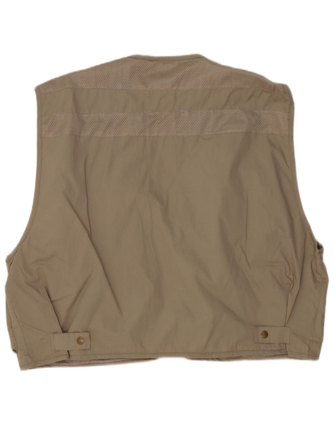 VINTAGE Mens Utility Gilet UK 44 2XL Beige Polyester