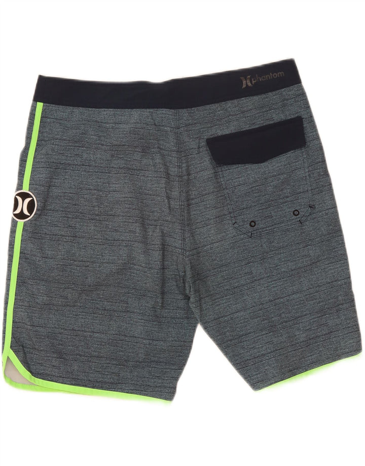 Hurley Short de bain graphique pour homme en polyester à rayures bleues