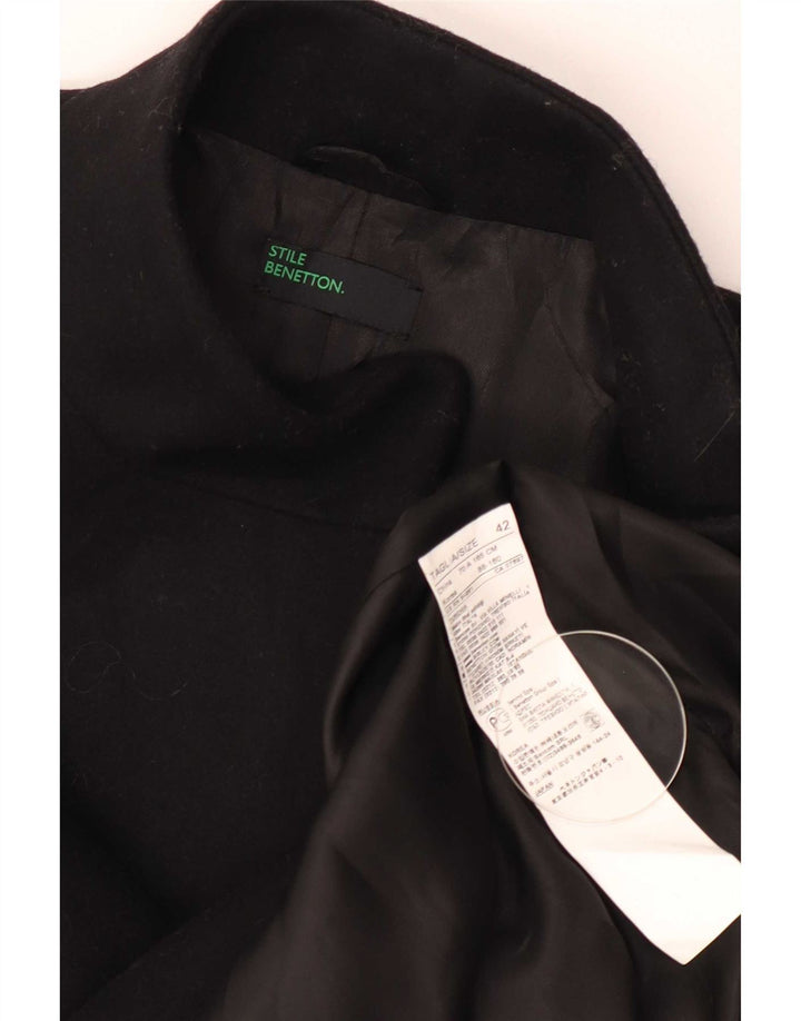 Benetton Pardessus Femme IT 42 Laine Noir Moyen