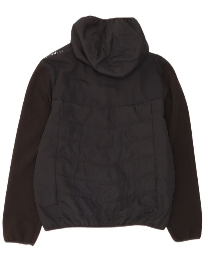 Ellesse Veste de pluie à capuche pour homme UK 40 Large Noir Polyester