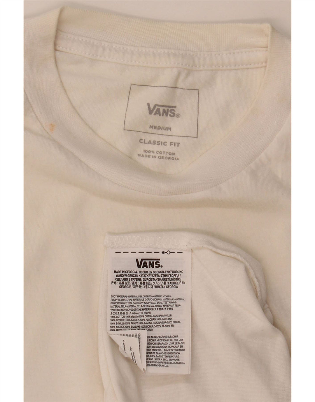 VANS T-Shirt Coupe Classique Homme Blanc Moyen