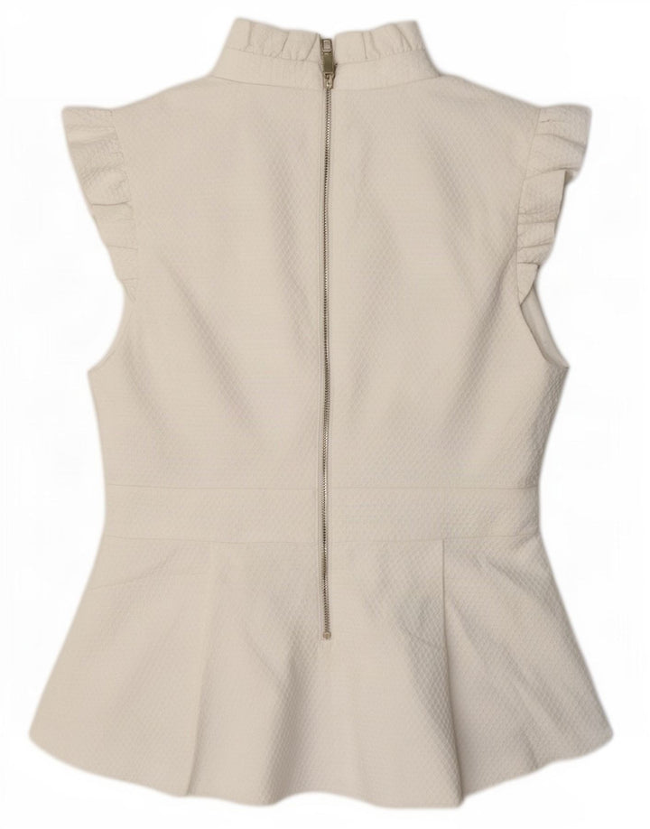 Ted Baker Chemisier Femme Taille 4 Grand Blanc Polyester