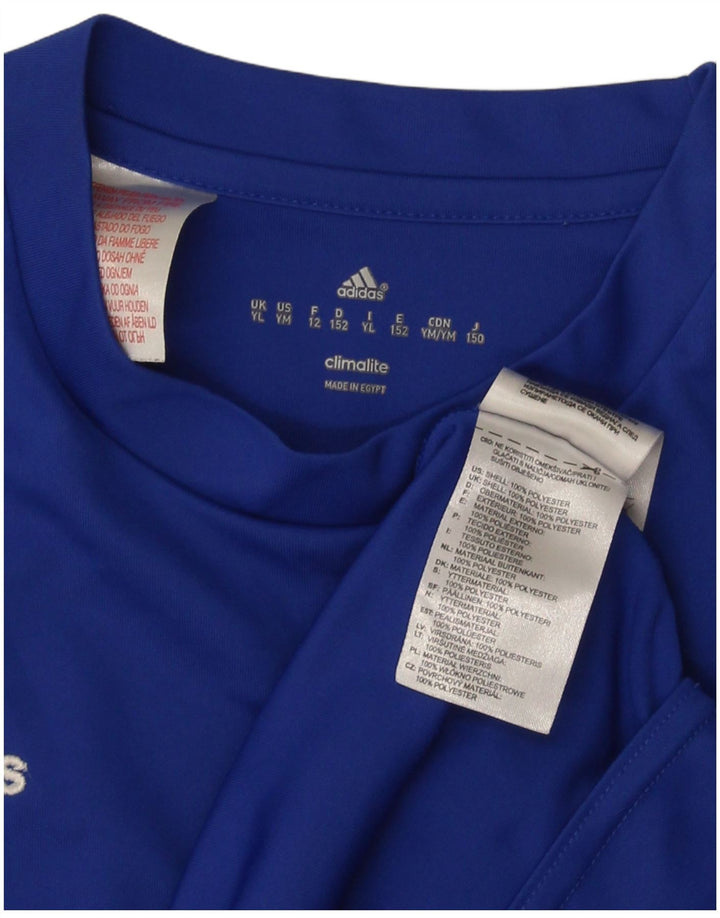 Adidas Garçons Climalite T-Shirt Top 11-12 ans Grand Bleu Polyester