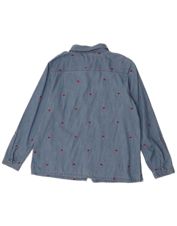 Chemise à motif abstrait White Stuff pour femme UK 16 Large Bleu Coton