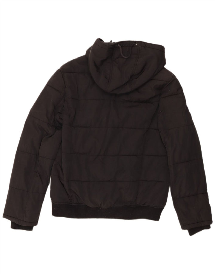 Guess Veste matelassée à capuche pour hommes UK 40 Large Noir Polyamide