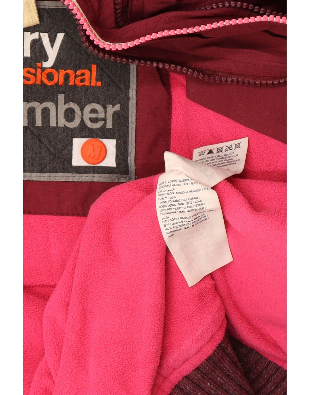 Superdry Veste bomber à capuche pour femme UK 14 Polyester bordeaux moyen