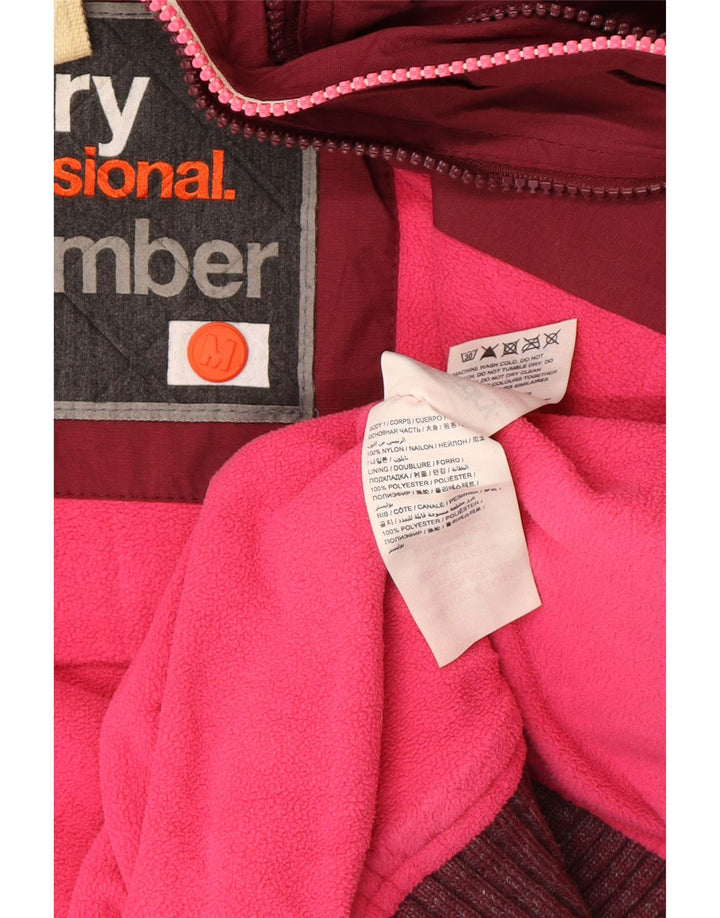 Superdry Veste bomber à capuche pour femme UK 14 Polyester bordeaux moyen
