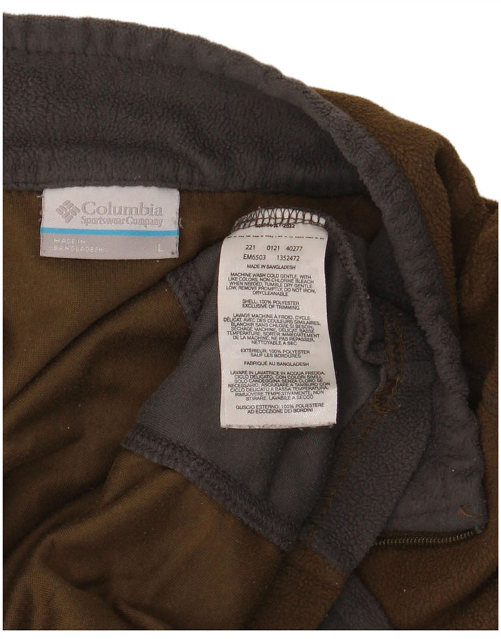 COLUMBIA Pull polaire à col zippé pour homme Large Marron Colorblock Polyester