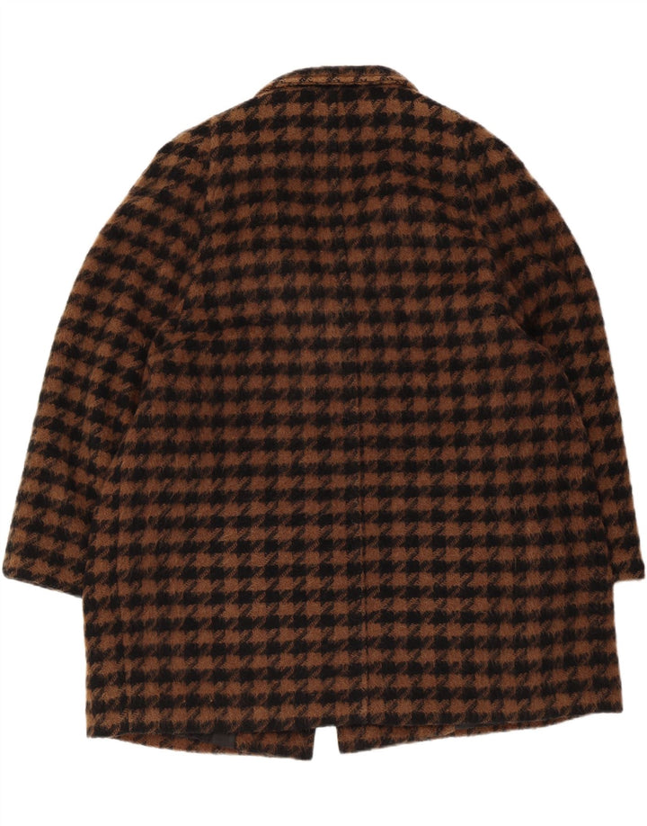 ELENA MIRO Pardessus Oversize Femme IT 43 Marron Moyen Pied-de-Poule Rétro