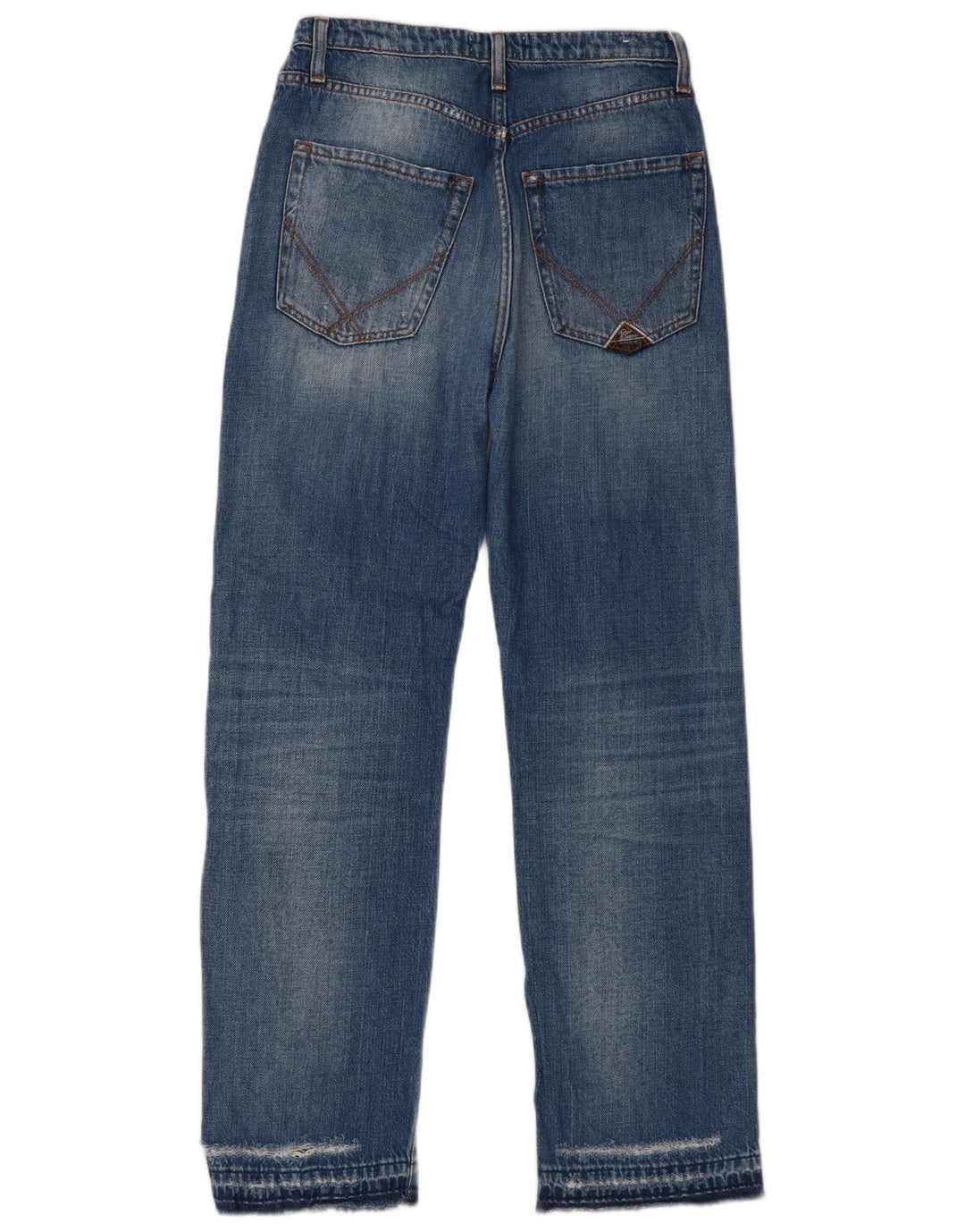 Roy Rogers Jean taille haute effet vieilli pour femme W27 L29 en coton bleu