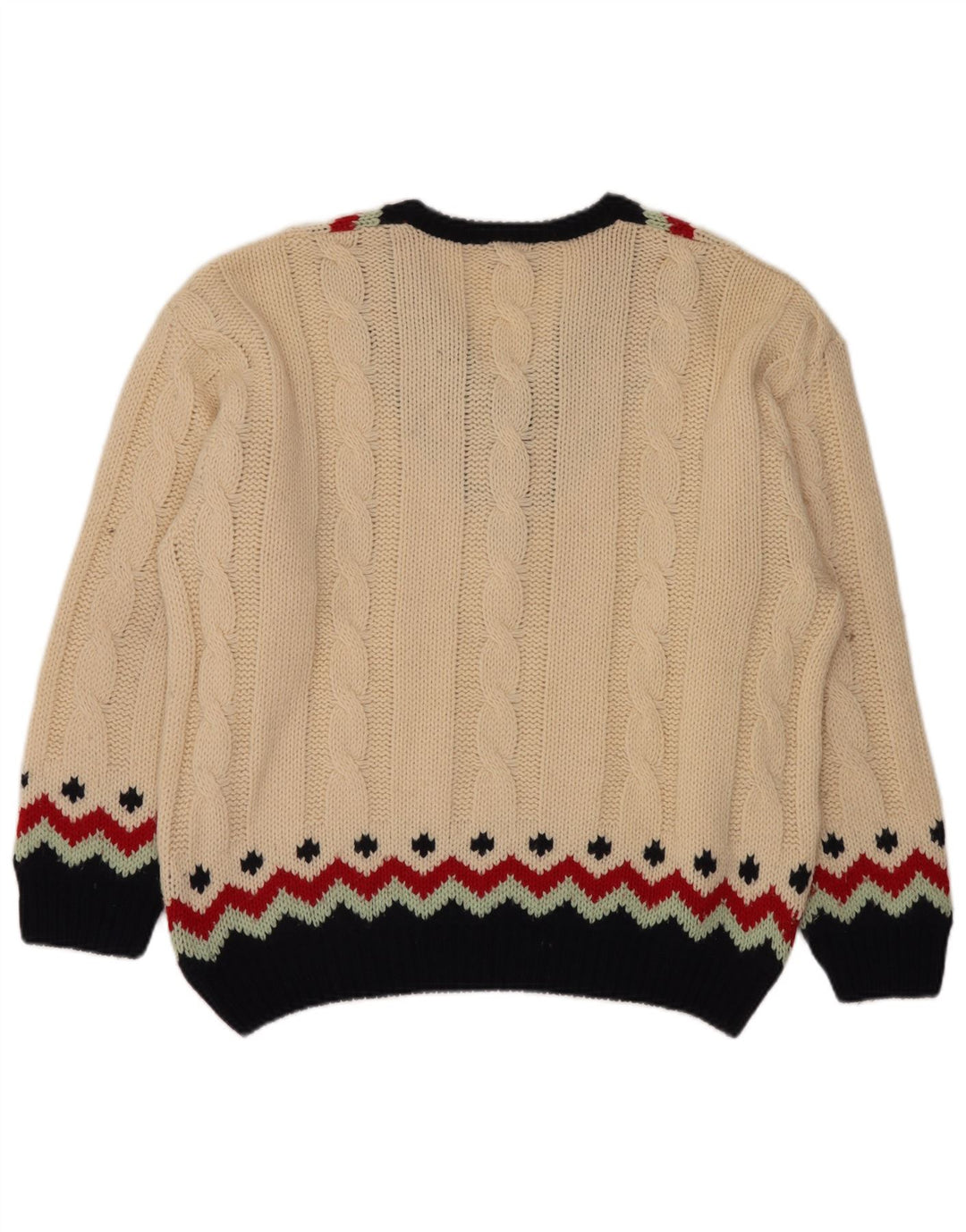SEVRES Pull Col V Homme IT 50 Laine Fair Isle Beige Moyen