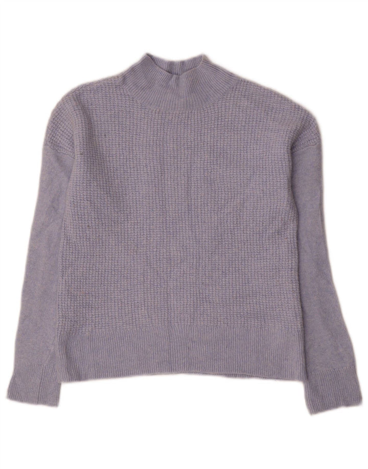 Hobbs Pull court à col roulé pour femme UK 12 Bleu moyen Viscose