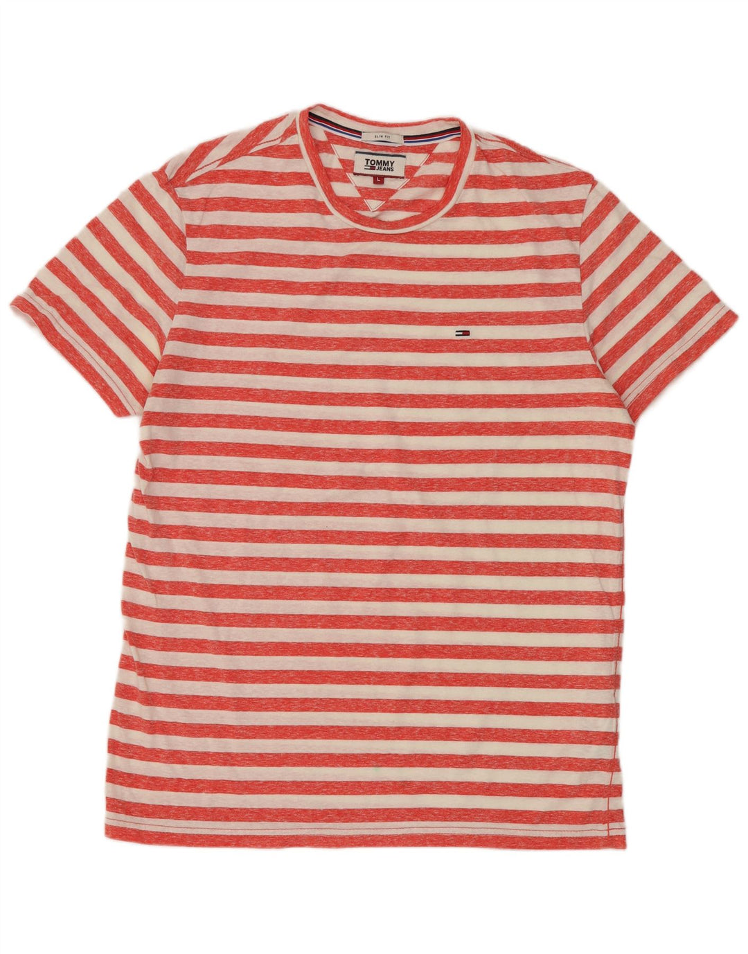 Tommy Jeans T-shirt slim fit pour homme en polyester à rayures rouges