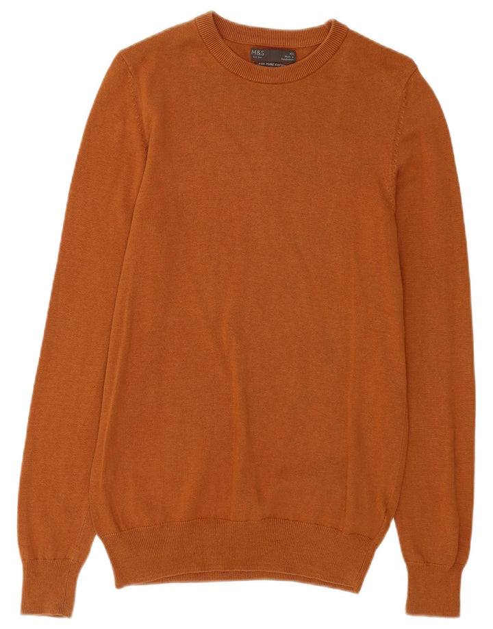 Marks & Spencer Pull à col rond pour homme XS en coton marron