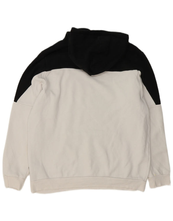 Puma Pull à capuche graphique pour homme en coton color block Large Blanc