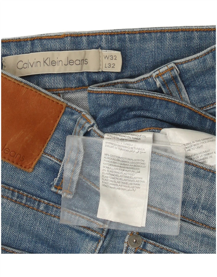 CALVIN KLEIN Jean Slim Homme W32 L26 Bleu Coton
