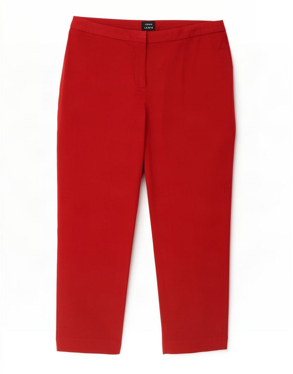 John Lewis Pantalon décontracté droit pour femme UK 12 Medium W30 L26 Bordeaux
