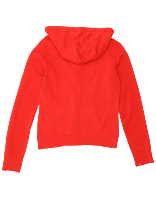 Abercrombie & Fitch Pull à capuche zippé graphique pour femme UK 12 Rouge moyen